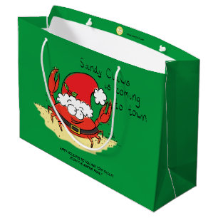 Beach Christmas Crab Large Gift Bag
