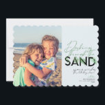 Beach Christmas Dashing Through The Sand Photo Holiday Card<br><div class="desc">A modern holiday card with a simple minimal message that reads "dashing through the sand" with palms combined with handwritten typography. Personalize with your names and favourite picture.  

Image by Vitolda Klein on Unsplash</div>