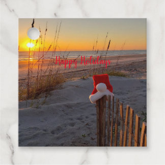 Beach Christmas gift tag