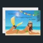 Beach Christmas Holiday Card<br><div class="desc">Spending the holiday season on the beach? Send your regards with this marvellous beachside holiday card. (ZD FP) The card is easy to customize with your wording, font, font colour, paper shape options and choice of six paper types. White envelopes included. Nervous about designing and ordering your card online? No...</div>