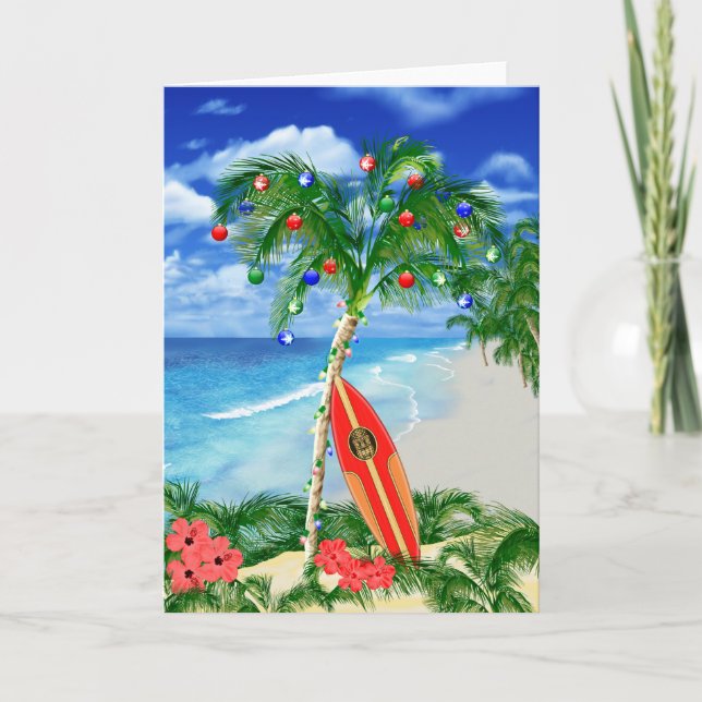 Beach Christmas Holiday Card (Front)