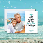 Beach Christmas Holiday Postcard<br><div class="desc">Fun and modern beach Christmas cards feature hand-lettered typography "Have a very merry beachy Christmas" alongside your family photo. Personalize with your greeting and family name.</div>