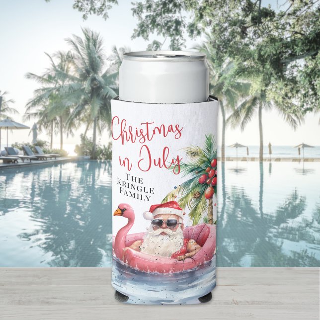 Beach Christmas In July Seltzer Can Cooler (Beach Christmas In July Seltzer Can Cooler)