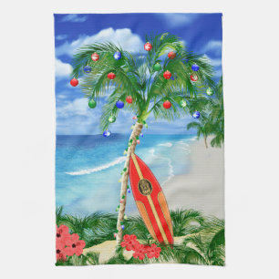 Beach Christmas Kitchen Towel