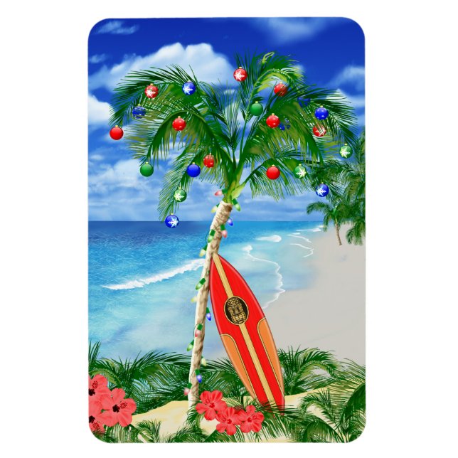 Beach Christmas Magnet (Vertical)