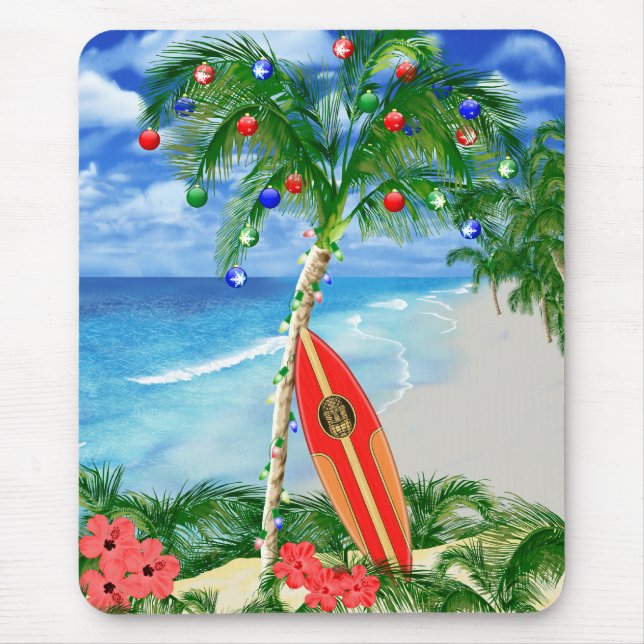 Beach Christmas Mouse Pad (Front)