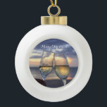 Beach Christmas Ornaments Ball Sunset<br><div class="desc">Beach Christmas ornaments - Christmas ball ornaments with sunset and customizable text Merry Christmas</div>