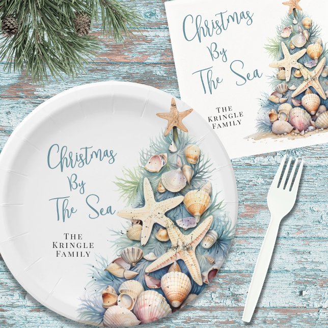 Beach Christmas Paper Plate (Beach Christmas Paper Plates)