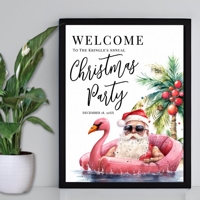 Beach Christmas Party Welcome Poster (Beach Christmas Party Welcome Poster)