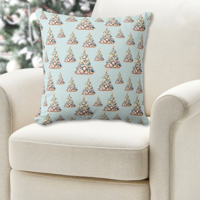 Beach Christmas Pattern Throw Pillow (Beach Christmas Pattern Throw Pillow)