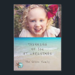 Beach Christmas Photo Magnetic Card<br><div class="desc">Magnetic photo Christmas cards with a beach theme. Add a photo to the top of this 5x7 inch card with a beach sand and ocean water background. A little starfish and ornament decorate the bottom and the font is casual printed with a place for a personal greeting and a signature....</div>