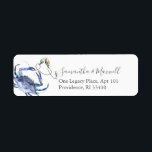 Beach Christmas Return Address Labels<br><div class="desc">These beach Christmas return address labels features a blue crab with holiday lights. Use the template fields to add your personalized text. Perfect for seaside holiday mailings. To see more unique beach themed designs by Victoria Grigaliunas visit DoTellABelle on Zazzle.</div>