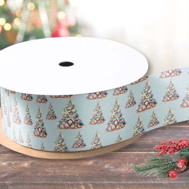 Beach Christmas Satin Ribbon (Beach Christmas Satin Ribbon)