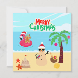 Beach Christmas Scene Card