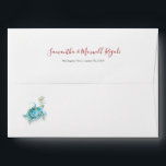 Beach Christmas Sea Tropic Return Address Envelope<br><div class="desc">A tropical yet cute return address Christmas envelope to match my watercolor sea turtle stationery suite. Personalize the back flap with your names and return address in a trendy hand lettered red script typography. The envelope opens to a complimentary berry red colour. Use the template fields to enter your address...</div>