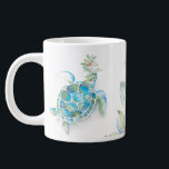 Beach Christmas Sea Turtle Seas & Greetings Large Coffee Mug<br><div class="desc">This beach Christmas coffee mug features a watercolor sea turtle with sprigs of holiday greenery and red berries. The words "Seas & Greetings" are set in trendy red script typography. A charming choice for your holiday decor or to give as a BFF gift for the turtle lover in your life....</div>