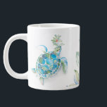Beach Christmas Sea Turtle Seas & Greetings Large Coffee Mug<br><div class="desc">This beach Christmas coffee mug features a watercolor sea turtle with sprigs of holiday greenery and red berries. The words "Seas & Greetings" are set in trendy red script typography. A charming choice for your holiday decor or to give as a BFF gift for the turtle lover in your life....</div>