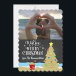 Beach Christmas Tree Chalkboard Holiday Photo Card<br><div class="desc">Holiday card is perfect for anyone that spends time on the beach during Christmas. Whether you live in a warm state,  or vacation during the Holidays,  send your warm greeting cards out to everyone you know!</div>