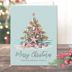Beach Christmas Tree Holiday Card