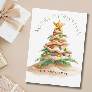 Beach Christmas Tree Holiday Card