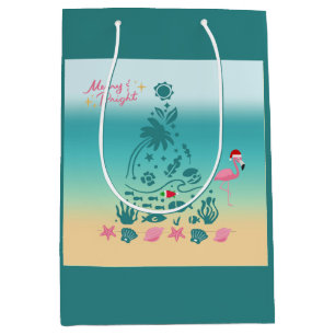 Beach Christmas Tree Medium Gift Bag