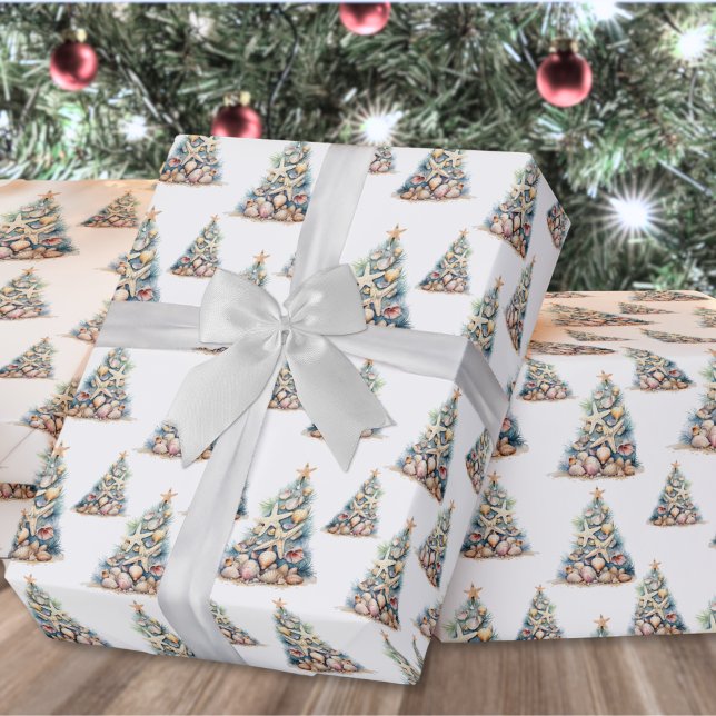 Beach Christmas Tree Wrapping Paper (Beach Christmas Tree Wrapping Paper)