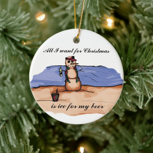 Beach Christmas Vacation Ceramic Ornament (Tree)