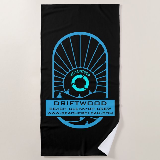 Beach Clean - Up Volunteer Crew Beach Towel (Front)