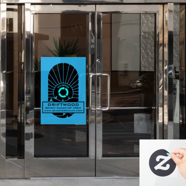 Beach Clean - Up Volunteer Crew Window Cling (Office Door)