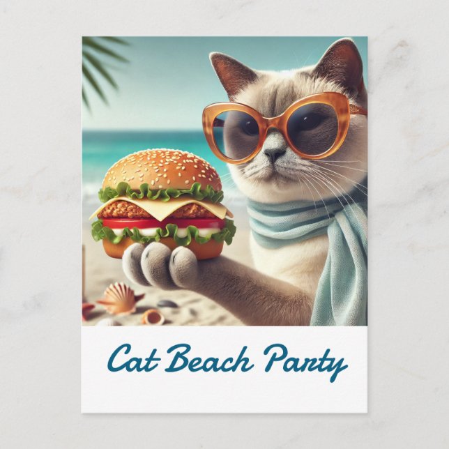 Beach Cleanup thank you card for Cat Lovers (Front)
