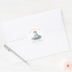 Beach Club Autumn - Fall Coastal Chic Classic Round Sticker