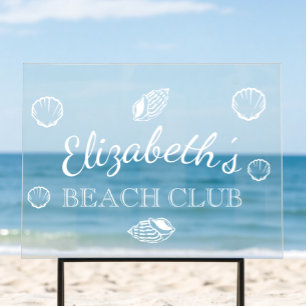 Beach Club Birthday Acrylic Sign