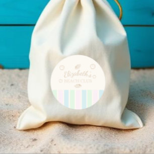 Beach Club Birthday Classic Round Sticker