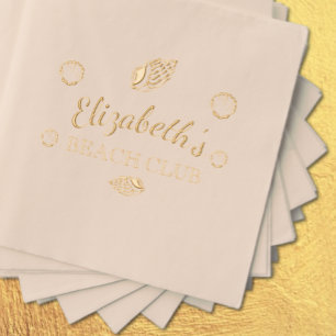 Beach Club Birthday Foil Napkins