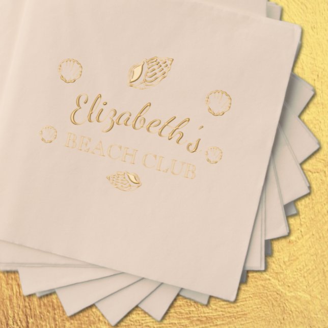 Beach Club Birthday Foil Napkins (Creator Uploaded)