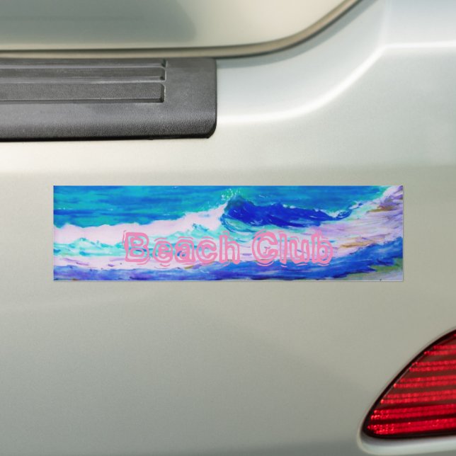 Beach Club Bumper Sticker (On Car)