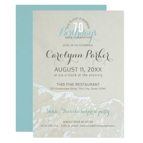 Beach Coastal 70th Birthday Card