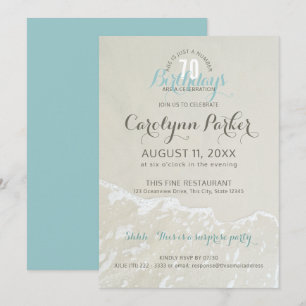 Beach Coastal 70th Birthday Invitation