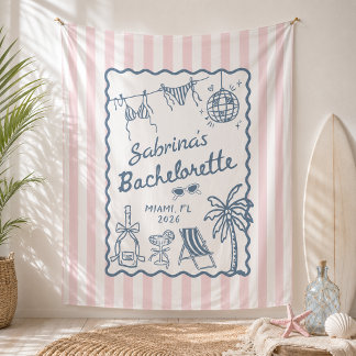 Beach Coastal Bachelorette Party Tapestry