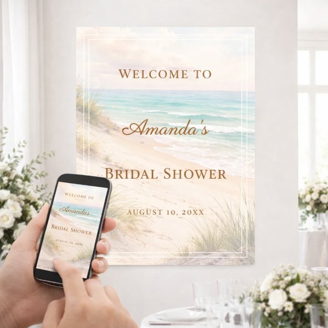 Beach coastal Bridal Shower welcome Poster (Creator Uploaded)