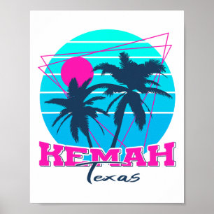 Beach Coastal City Vacation Souvenir Kemah Poster