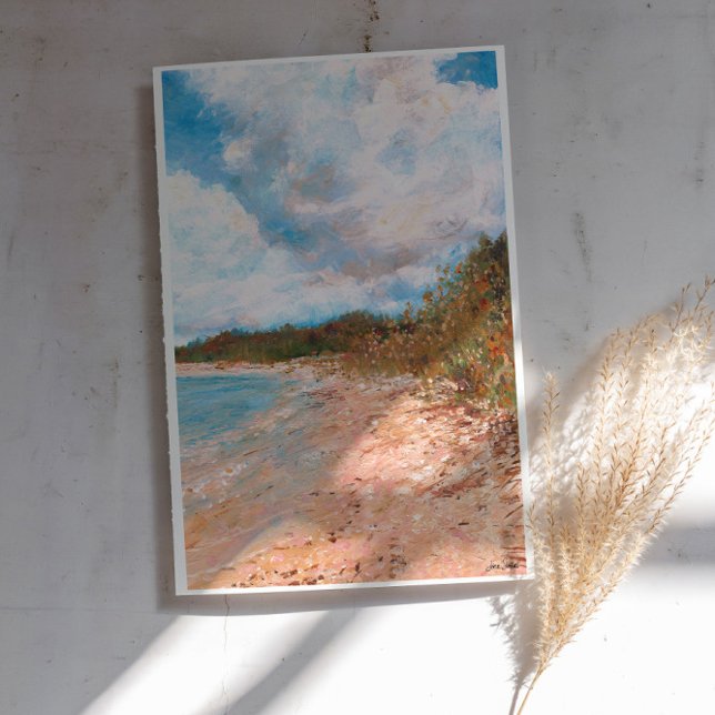 Beach Coastal Michigan Shoreline Art Print (Beach Coastal Michigan Shoreline Art Print by Jenn Steffen Art. )