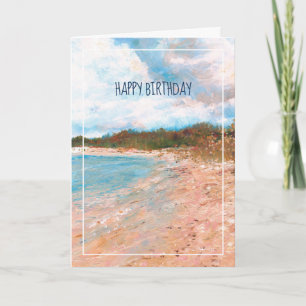 Beach Coastal Michigan Shoreline Happy Birthday  Card