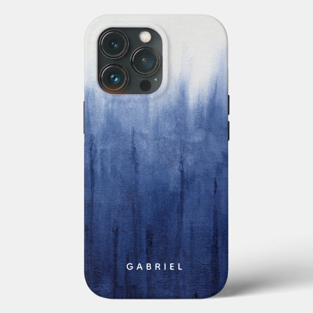 Beach Coastal Modern Blue n White Shibori Tie Dye  Case-Mate iPhone Case (Back)