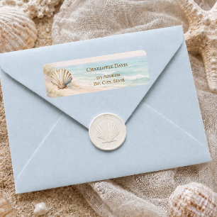 Beach coastal ocean shell return address 
