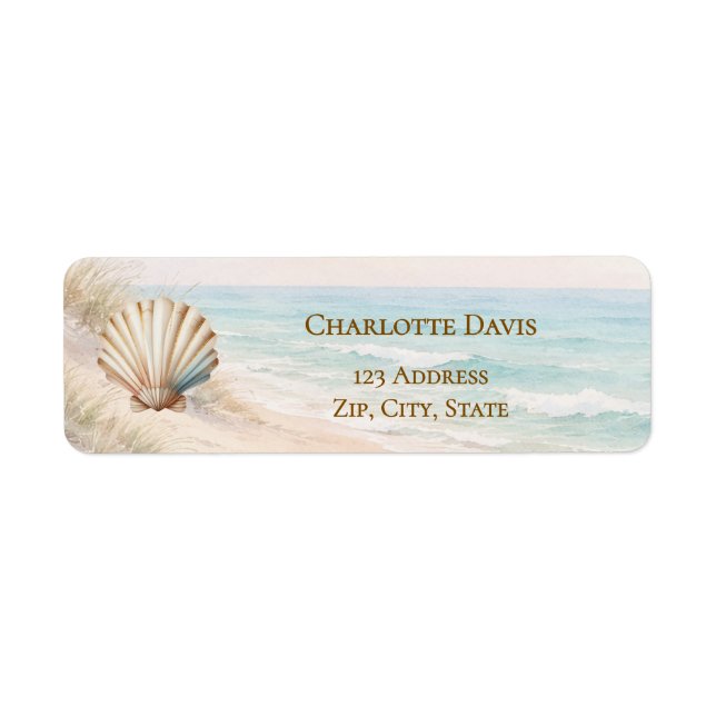 Beach coastal ocean shell return address  (Front)