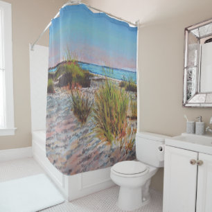 Beach Coastal Painting Shower Curtain