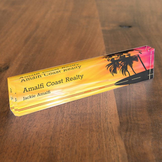 Beach Coastal Real Estate Agent Nameplate (Side)
