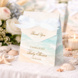 Beach coastal summer baby shower favor box