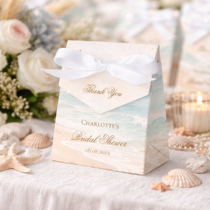 Beach coastal summer bridal shower favor box
